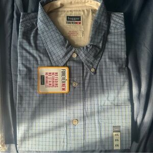 Haggar Men's Blue Plaid Shirt